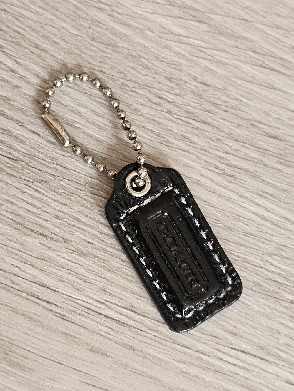 Coach Mini 2 Tone Black & Pink Hangtag With Silver Colored Hardware 1.5x0.75"‎